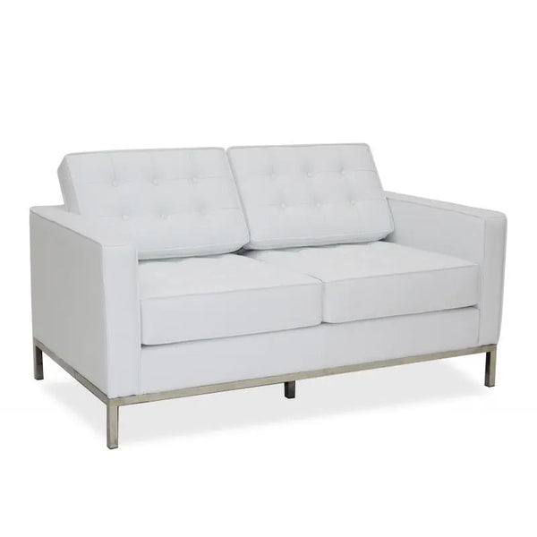 Sofá FLOR (T), 2 plazas, similpiel blanca Twin Hogar®