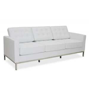 Sofá FLOR (T), 3 plazas, similpiel blanca Twin Hogar®