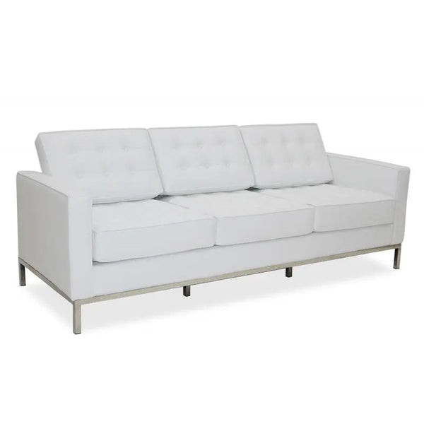 Sofá FLOR (T), 3 plazas, similpiel blanca Twin Hogar®