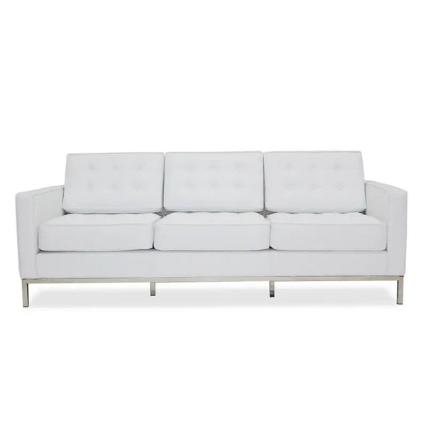 Sofá FLOR (T), 3 plazas, similpiel blanca Twin Hogar®