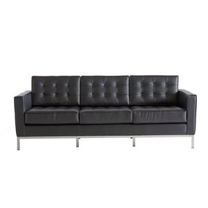Sofá FLOR (T), 3 plazas, similpiel negra Twin Hogar®