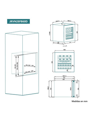 Vinoteca 60x59 cm 28 botellas total integración JRVN28FB60D